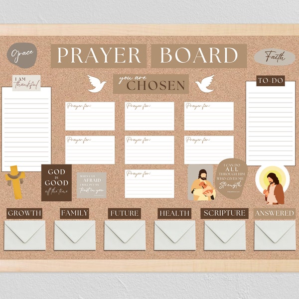 Prayer Board Starter Kit | Neutral Prayer Board Template