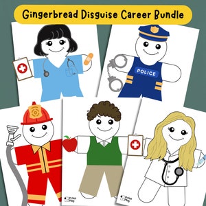 Gingerbread Career Bundle | Gingerbread in Disguise Craft | Gingerbread Paper Craft Template