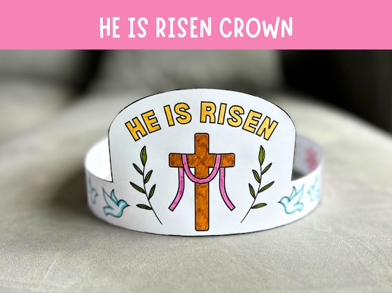 He is Risen Easter Paper Crown Craft | Christian Catholic Craft | Coloring Kid's Activity