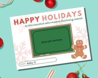 Teacher Gift Card Holder | Teacher Appreciation Gift | Teacher Christmas Gift