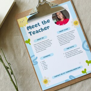 Plantilla editable para conocer al profesor/Carta de vuelta al cole para profesores/Introducción del profesor