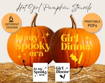 Hot Girl Pumpkin Carving Stencils: 6 Printable Designs (PDF)