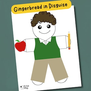Teacher Gingerbread Disguise | Kids&#39; Gingerbread Craft Template