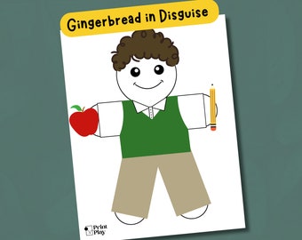 Teacher Gingerbread Disguise | Kids' Gingerbread Craft Template