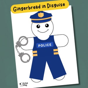 Police Gingerbread Disguise | Kids&#39; Gingerbread Craft Template