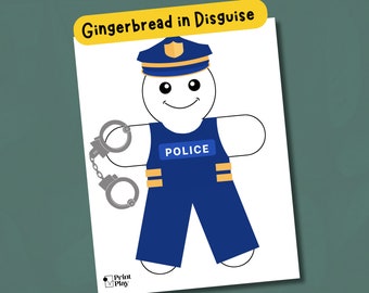 Police Gingerbread Disguise | Kids' Gingerbread Craft Template