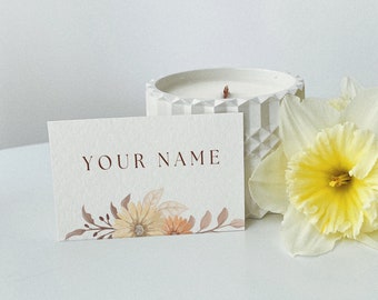 Floral Thanksgiving Place Card Template: Editable Autumn Wedding (PDF)