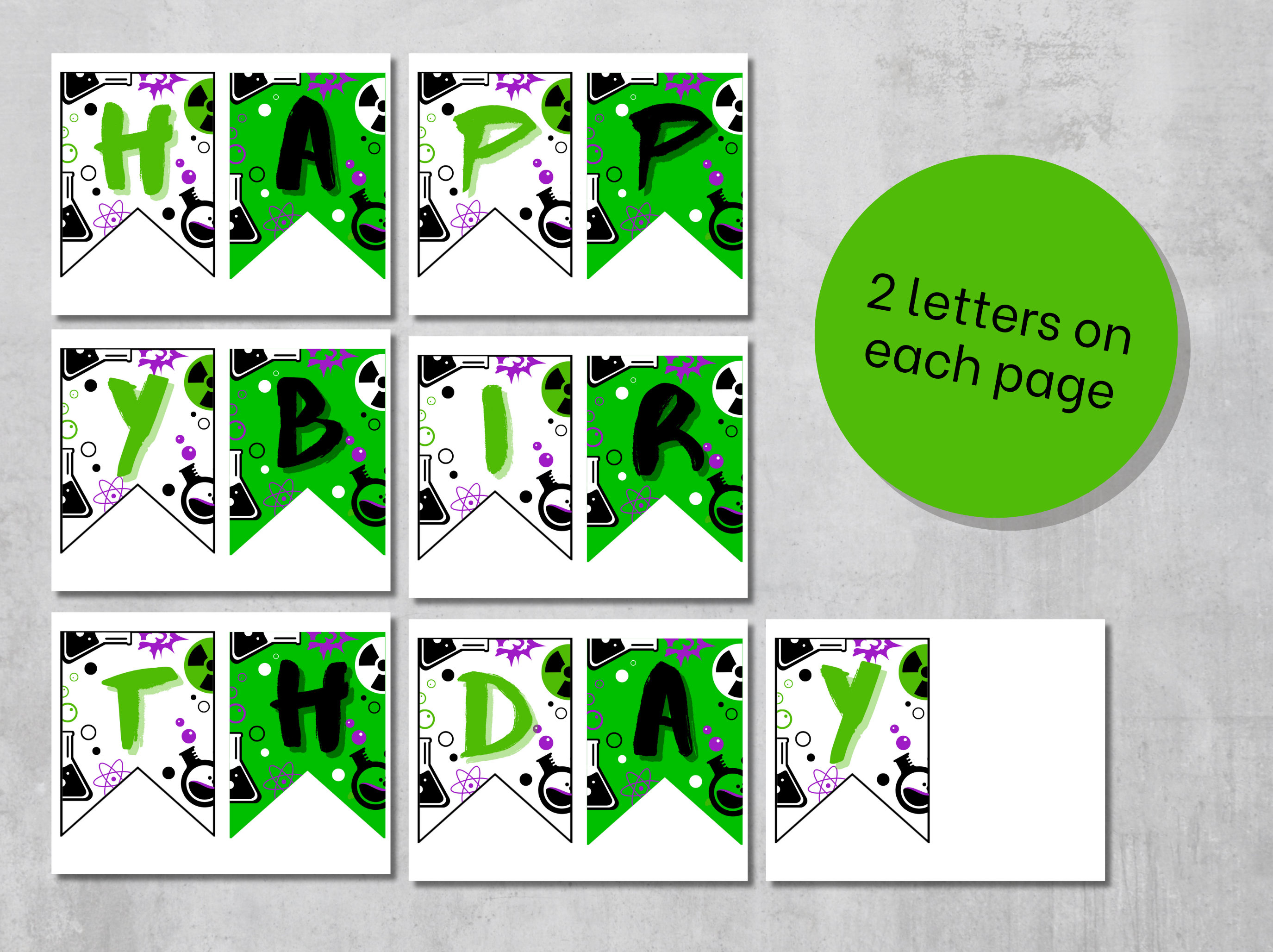 Mad Scientist Printable Birthday Banner Halloween Birthday - Etsy