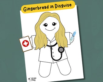 Doctor Gingerbread Disguise | Kids' Gingerbread Craft Template