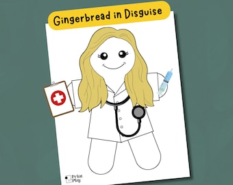 Doctor Gingerbread Disguise | Kids' Gingerbread Craft Template