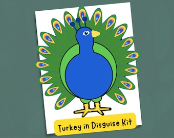 Peacock Turkey in Disguise Kit: Kids Thanksgiving Craft (Digital Download)