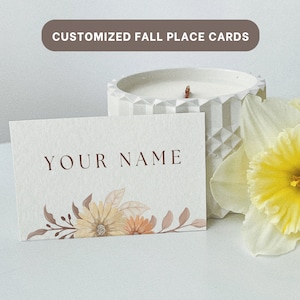 PERSONALIZED Printable Thanksgiving Place Card | Fall Bridal Shower Place Cards | Fall Wedding Place Card | Autumn Food Label Card