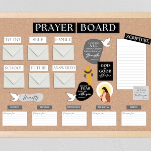 Kit de démarrage pour tableau de prière | Modèle de tableau de prière noir et blanc