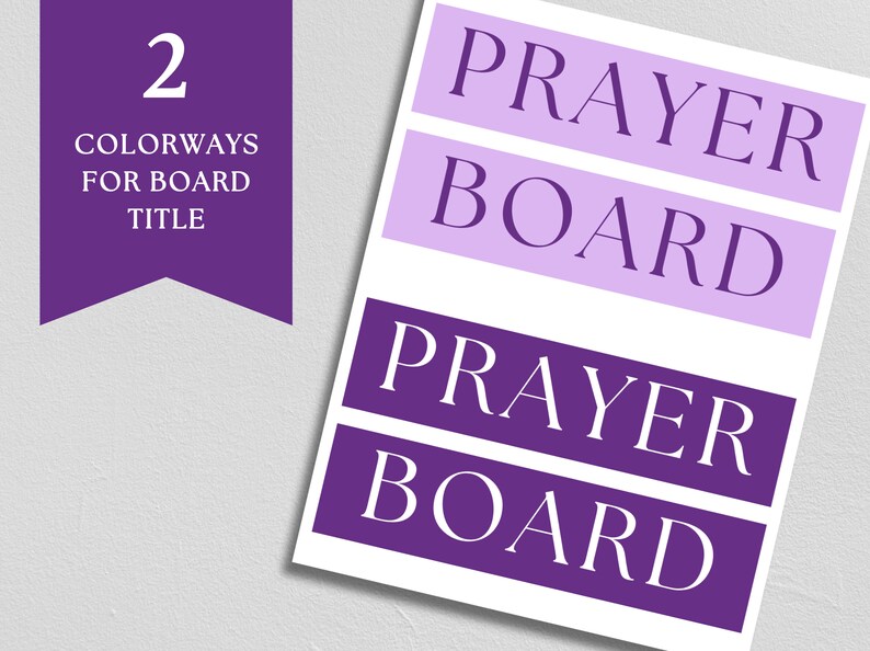 Prayer Board Starter Kit Purple Prayer Board Template - Etsy