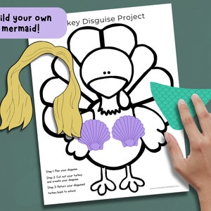 Mermaid Turkey in Disguise | Disguise a Turkey Kit | Kids Mermaid ...