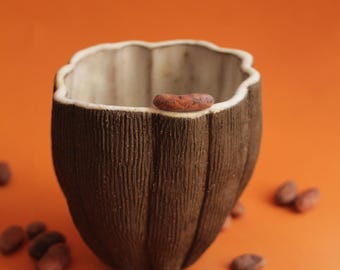 Artisan Hot Chocolate Bowl - Handcrafted Cacao Ceremony Cup for Relaxing Moments