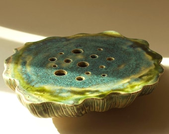 Handmade Ceramic Ikebana Flower Holder – Unique Flower Frog for Minimalist Floral Arrangements, Wabi-Sabi Pottery Decor
