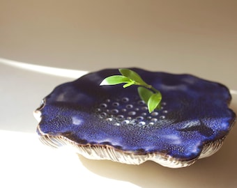 Handmade Ceramic Ikebana Flower Holder – Unique Flower Frog for Minimalist Floral Arrangements, Wabi-Sabi Pottery Decor