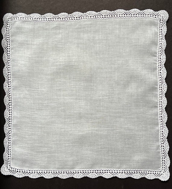 Vintage linen lace Handkerchief, Bridal wedding h… - image 1