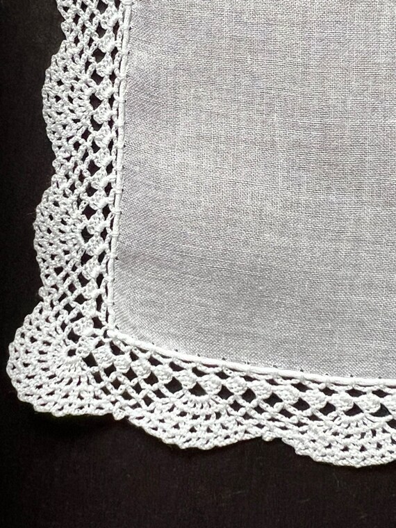 Vintage linen lace Handkerchief, Bridal wedding h… - image 3
