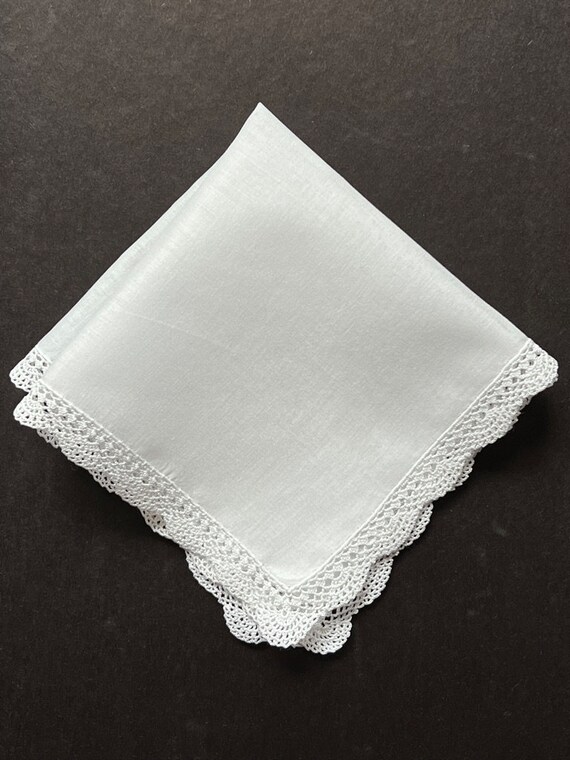 Vintage linen lace Handkerchief, Bridal wedding h… - image 4