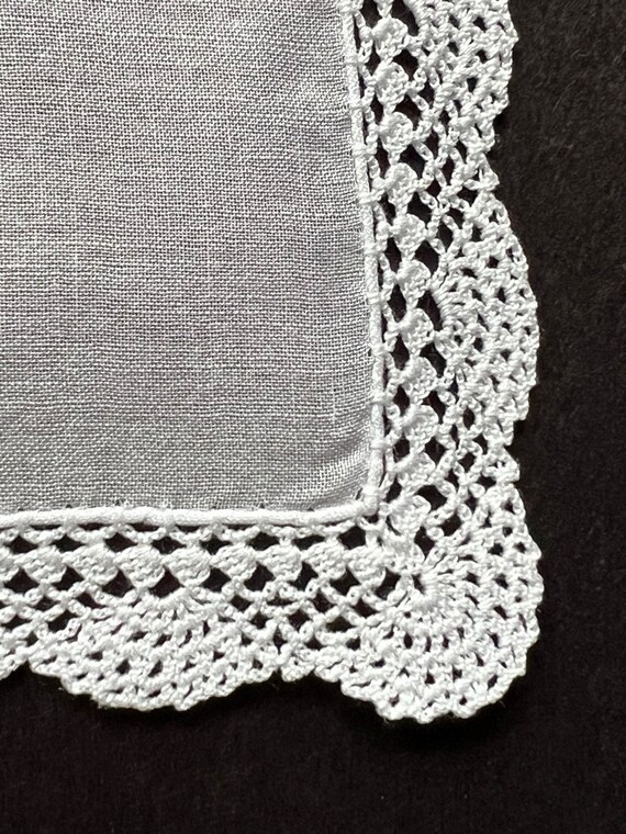 Vintage linen lace Handkerchief, Bridal wedding h… - image 2