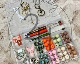 Kit de inicio de cuentas de silicona y artículos para abalorios / Mezcla de cuentas de silicona / Cuentas focales / Bolígrafos para abalorios / Kit de manualidades
