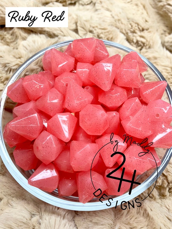 Sparkle Glitter Gem Silicone Focal Bead / Beadable Items / DIY Projects / Jelly Silicone Beads / Keyschains and Pens / Beading Accessories