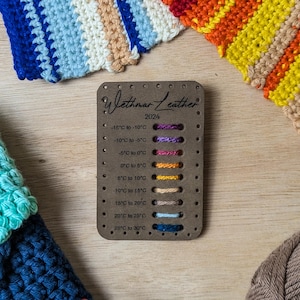 Kleurcode temperatuurdeken in leer + maandlabels
