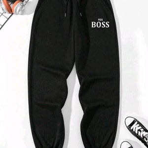 Men Letter Graphic Drawstring Waist Trousers