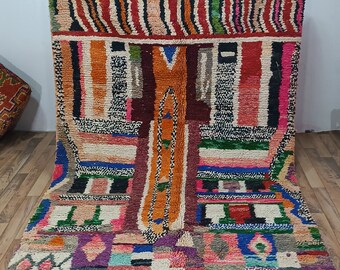 Colorful Moroccan Rug, Custom Fabulous Boujad Rug, Azilal rug, Abstract Multicolored Carpet, Handmade Moroccan Rug, Bohemian rug