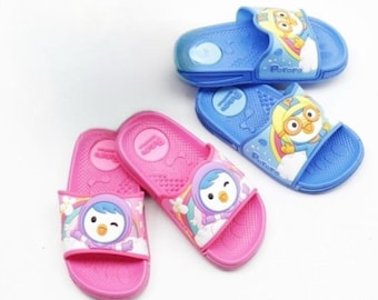 Cartoon Pororo Summer Slippers, Lightweight Comfy beach, Shower Sandal for Kids