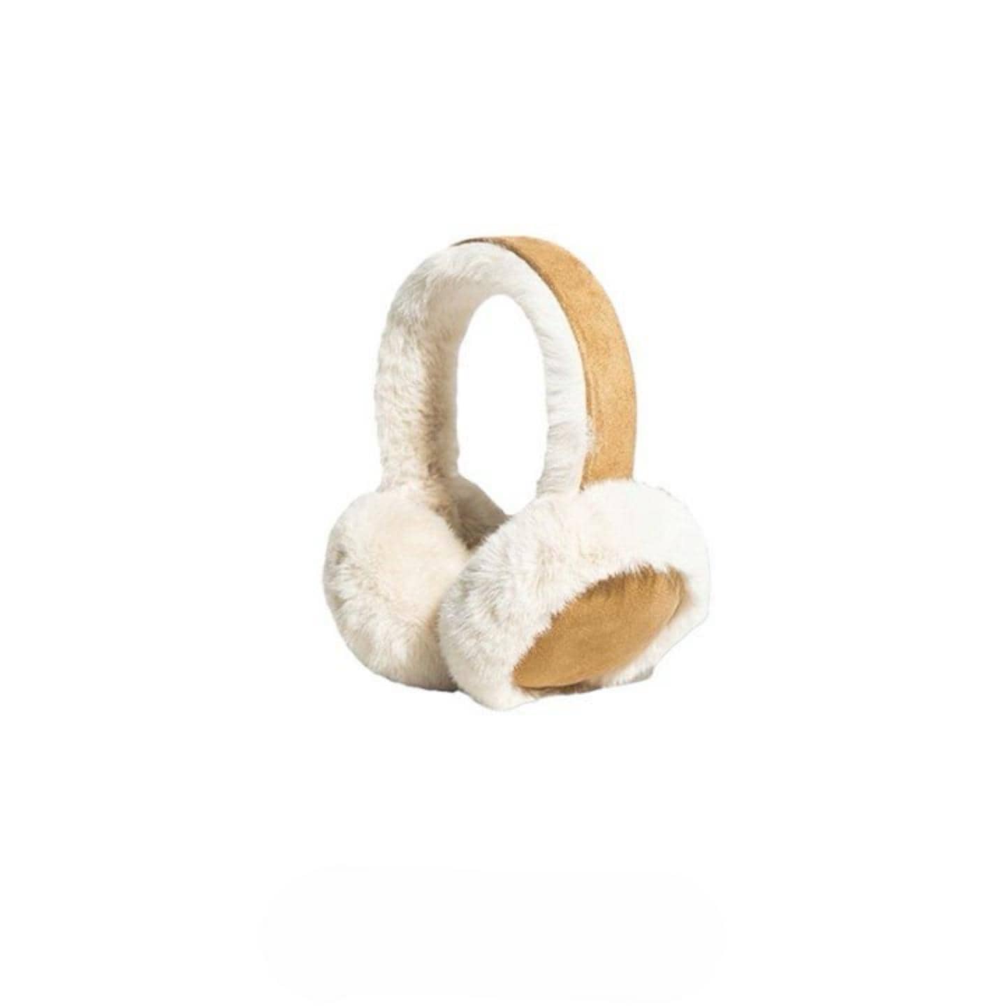 Faux Suede Fleece-Lined Adjustable Earmuffs Winter Ear Warmers Faux Fur Adjustable Earmuffs – Surell Accessories main image 4