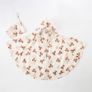 Chubasquero de oso personalizado para niños, ligero y bonito poncho impermeable con capucha para niños y niñas.