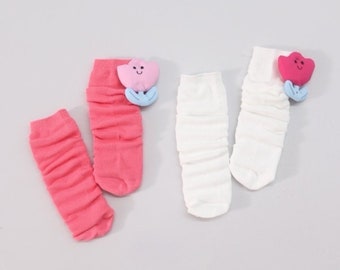 Cute Tulip Socks for Kids, Set of 2 Colors (Pink & White) 3D Flower Cotton Socks for Age 2 - 5 Years.