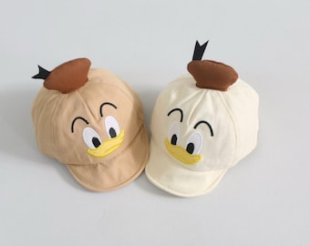 Toddler Size Donald Baseball Cap, Soft and Lightweight Duck Face Hat, Adjustable Embroidered Caps for Ages 6 to 18 Months.