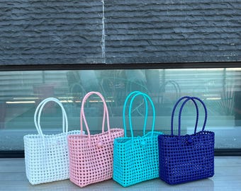 Jali Umhängetasche, Indonesien Handgefertigte Tasche, Bali Umhängetasche, Leichte Tasche mit langem Griff, Wasserdichte und waschbare gewebte Tasche.