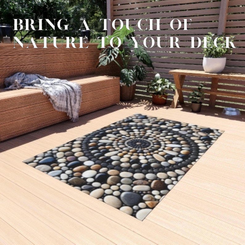 Gray Outdoor Rug Polished Stone Image Outdoor Patio Garden Welcome Mat ...