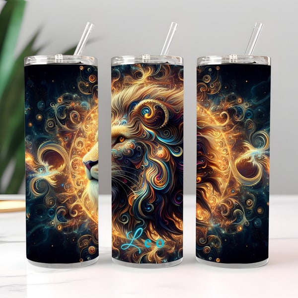 Leo Tumbler, Astrology Tumbler, Hot or Cold Insulated, Stainless steel durable, Vacuum sealed, Birthday gift, for boyfriend, girlfriend