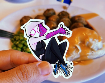 Pegatina de SpiderGwen: Araña fantasma impermeable para portátil