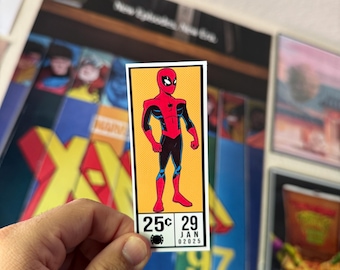 Pegatina de parodia del cómic Spiderverse: Spiderman amigable del vecindario