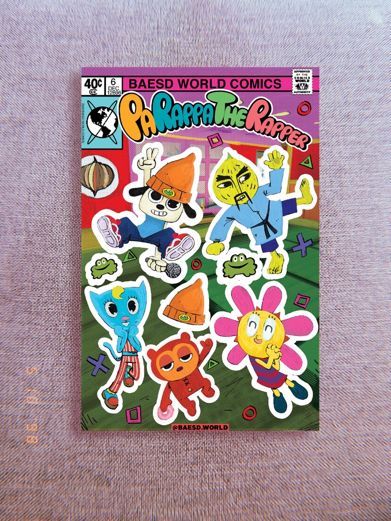 Parappa the Rapper Sticker: PS1 Comic Book Parody, Waterproof Laptop ...