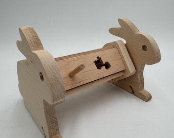 Bunny Logic toy, Treat hider for rabbits, Bunny Lover gift, toy for rabbit, Wooden Bunny Toy, Rabbit Chew Toy, Enrichment Toy for Bunnies