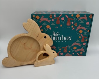 Safe knife Kids, Natural Knife for Toddlers,Bunny Wooden Set, Wooden Knife & Cutting Board, Montessori Wooden Toddler Knife, Montessori Set