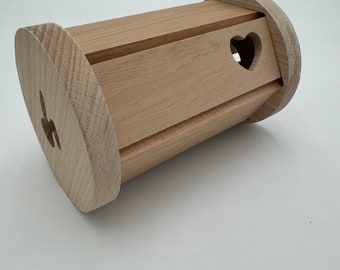 Houten konijnenkorreldispenser, traktatieverstoppertje voor konijnen, konijnenvoerspeelgoed, konijnenverrijking, houten konijn kauwspeeltje