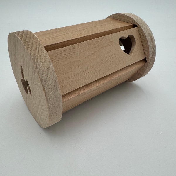 Wooden Bunny Pellet Dispenser, Treat Hider Toy for Bunnies, Rabbit Forage Toy, Bunny Enrichment, Bunny Wooden Chew Toy