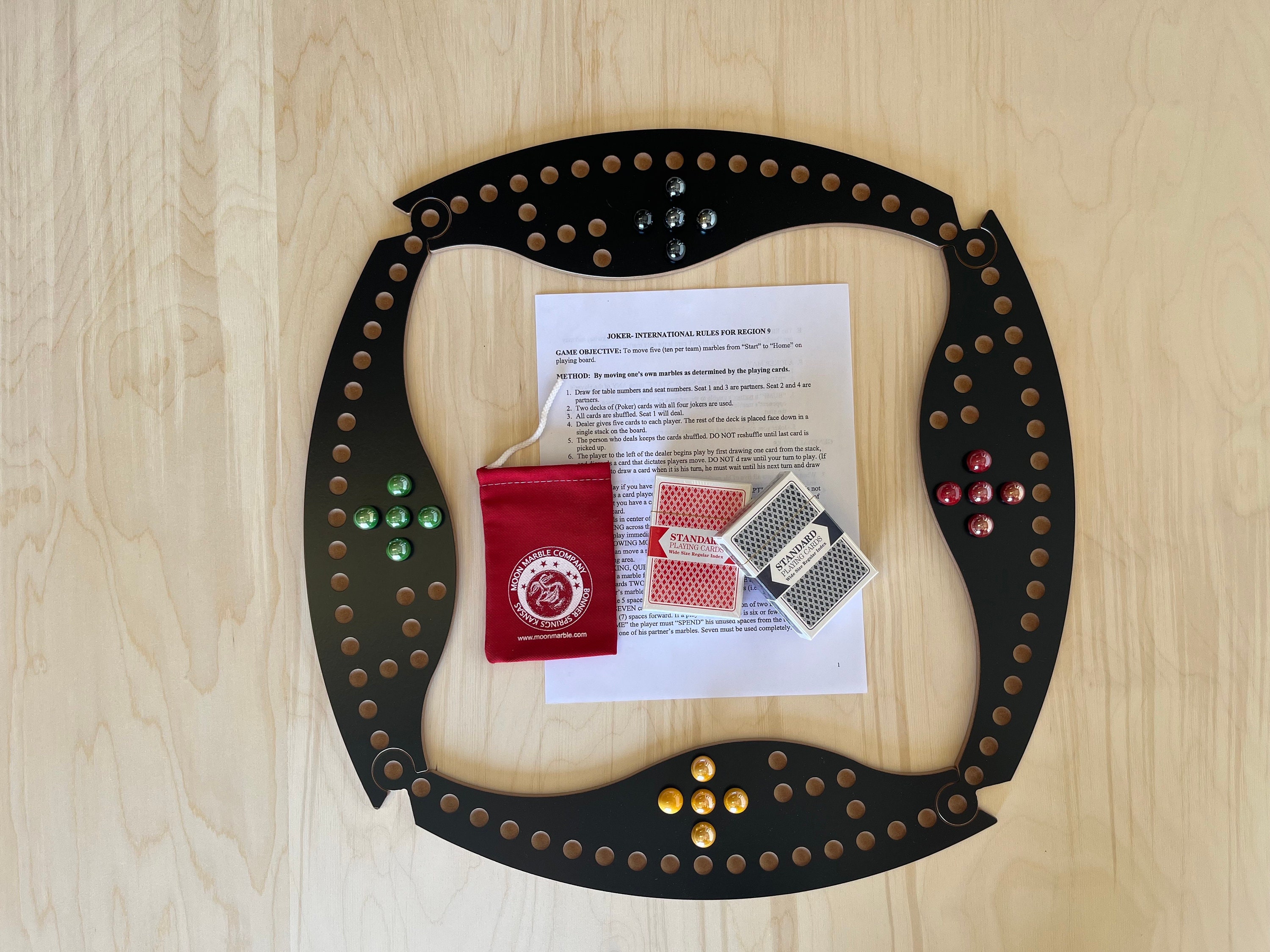 Jokers and Marbles Strategic Board Game Pegs and Jokers Marble Pursuit