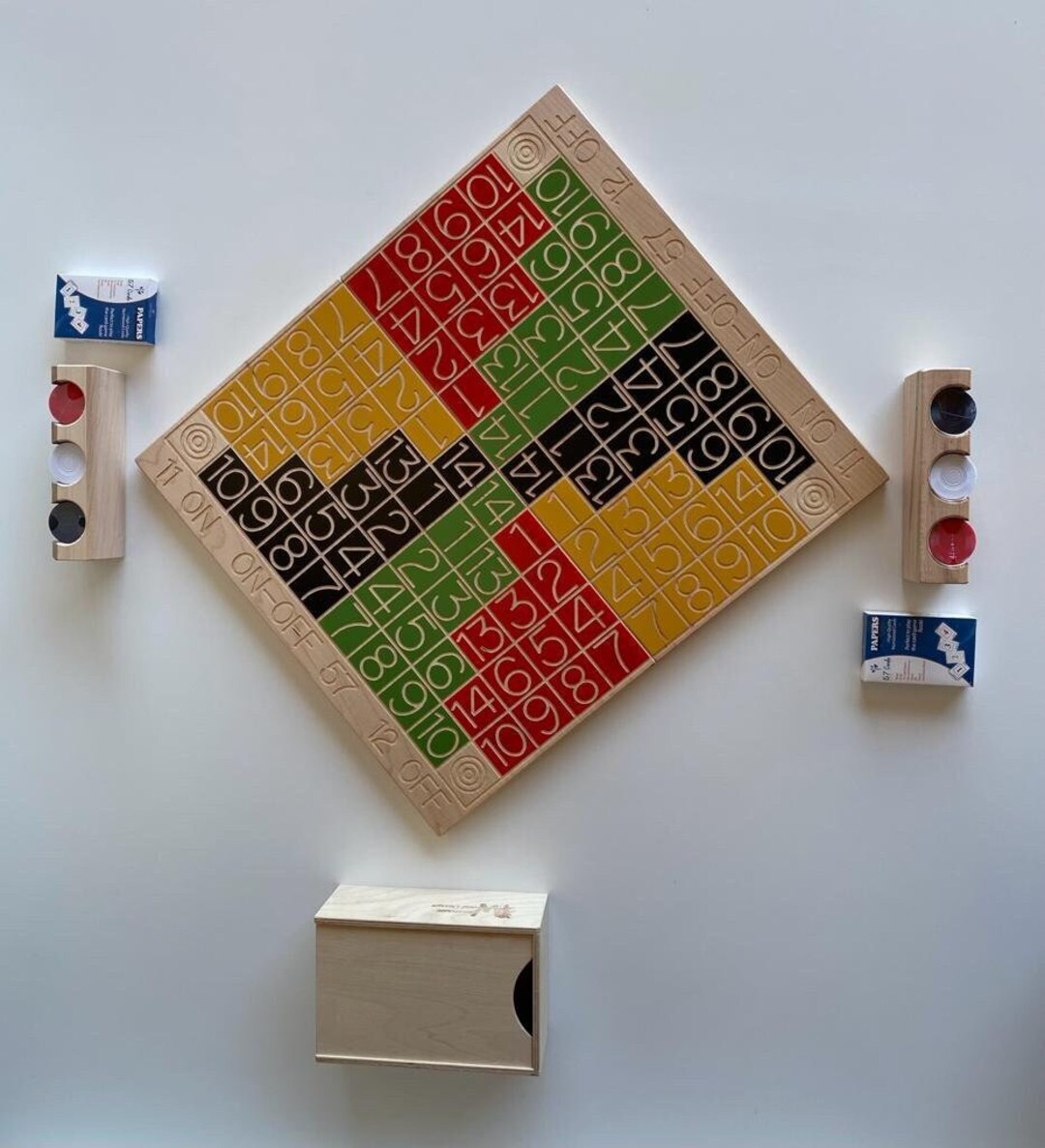 On off 57 Wood Game Board Fun Board Game for All Ages Family Game Night