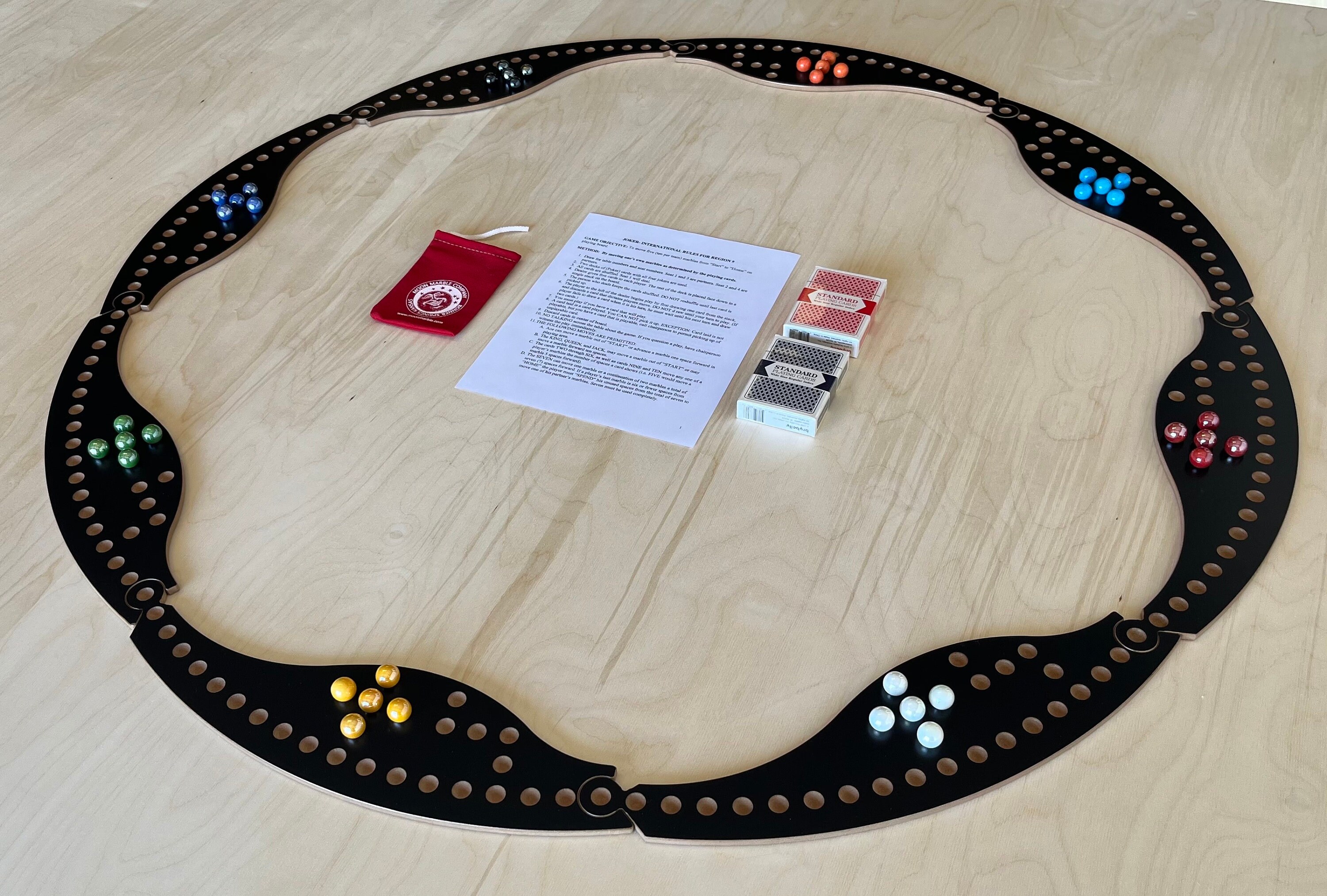 Jokers and Marbles Strategic Board Game Pegs and Jokers Marble Pursuit