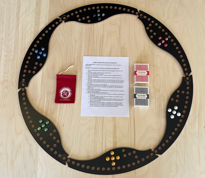 Jokers and Marbles Strategic Board Game Pegs and Jokers Marble Pursuit